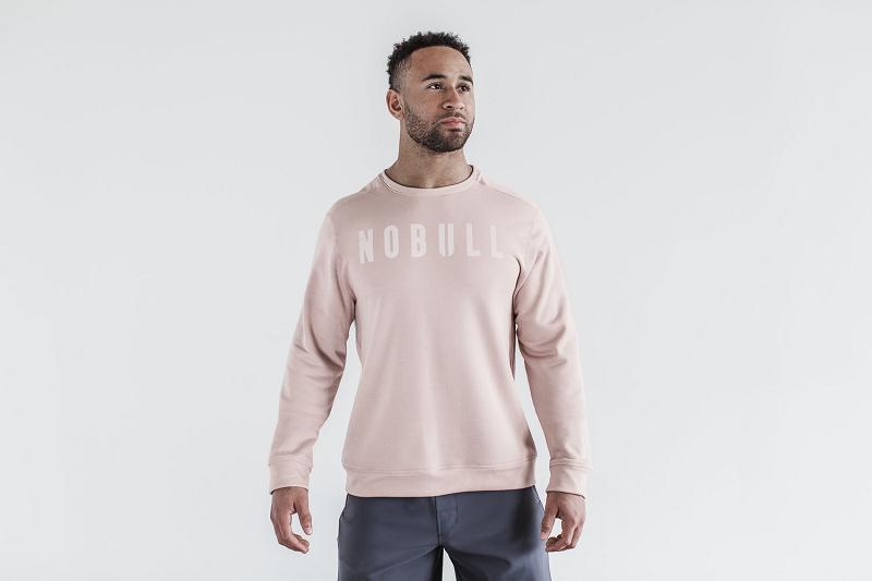 Pink Nobull Crew Men's Hoodie | CA H1568A